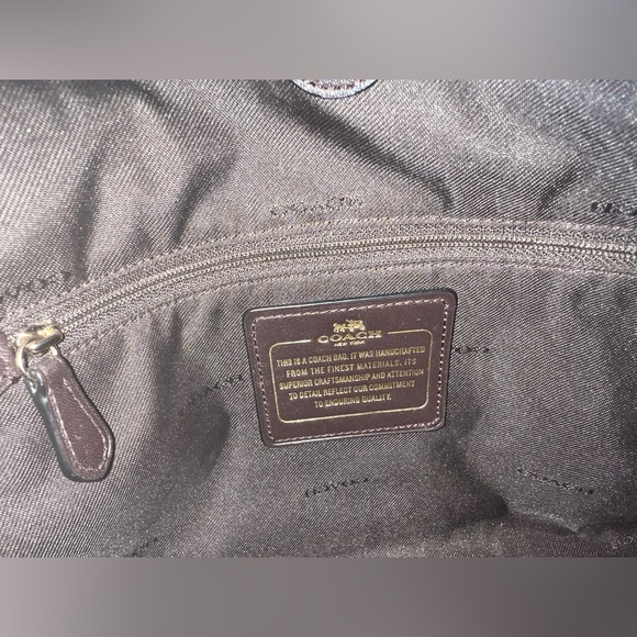 EUC Coach Brown Signature Jacquard Leather Shoulder Bag - Picture 5 of 8